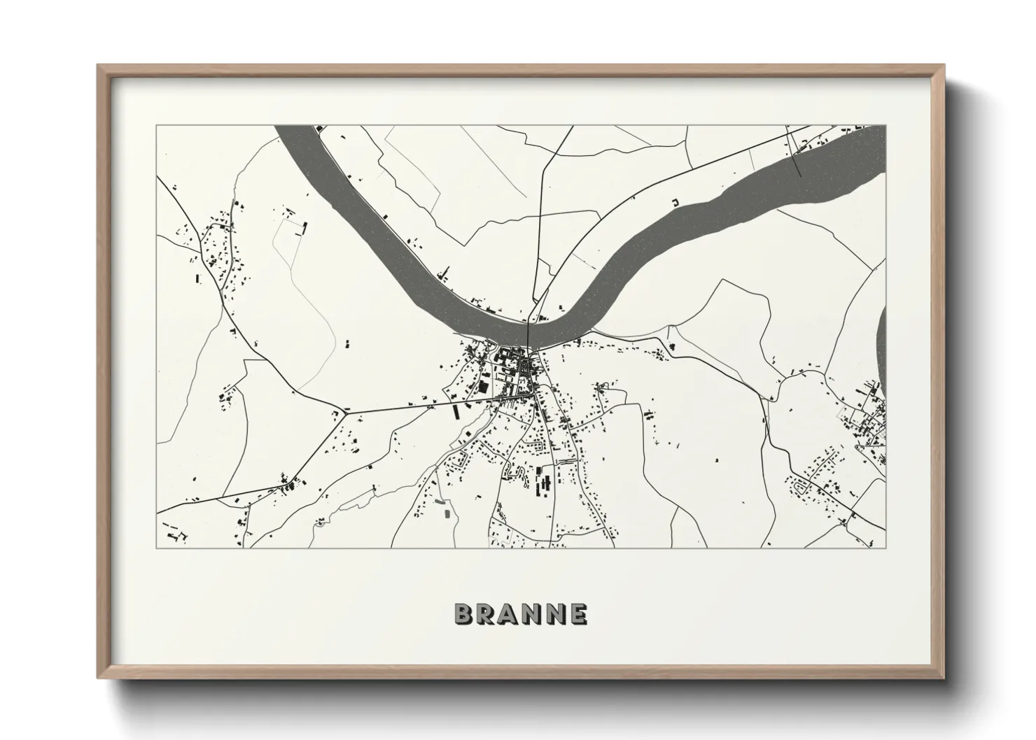 Une affiche de carte sur Branne