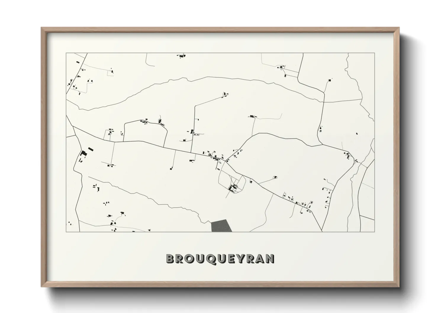 Une affiche de carte sur Brouqueyran