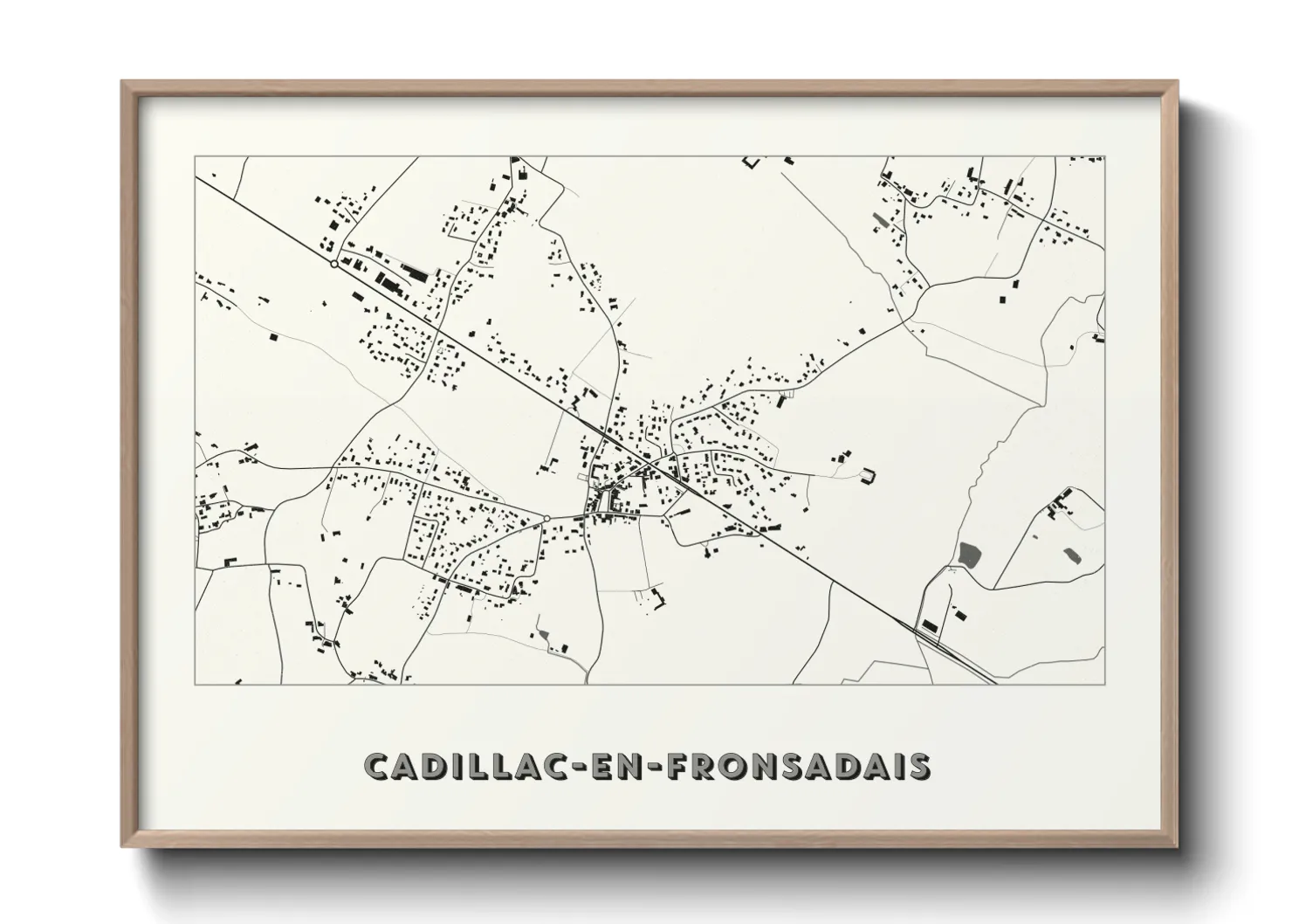 Une affiche de carte sur Cadillac-en-Fronsadais