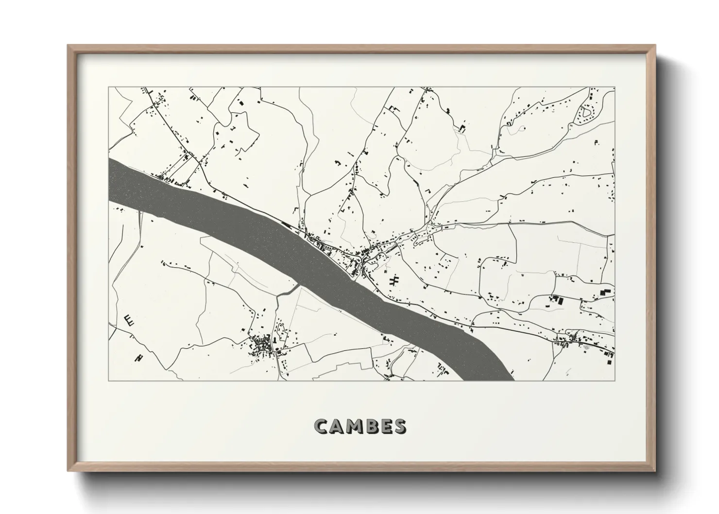 Une affiche de carte sur Cambes