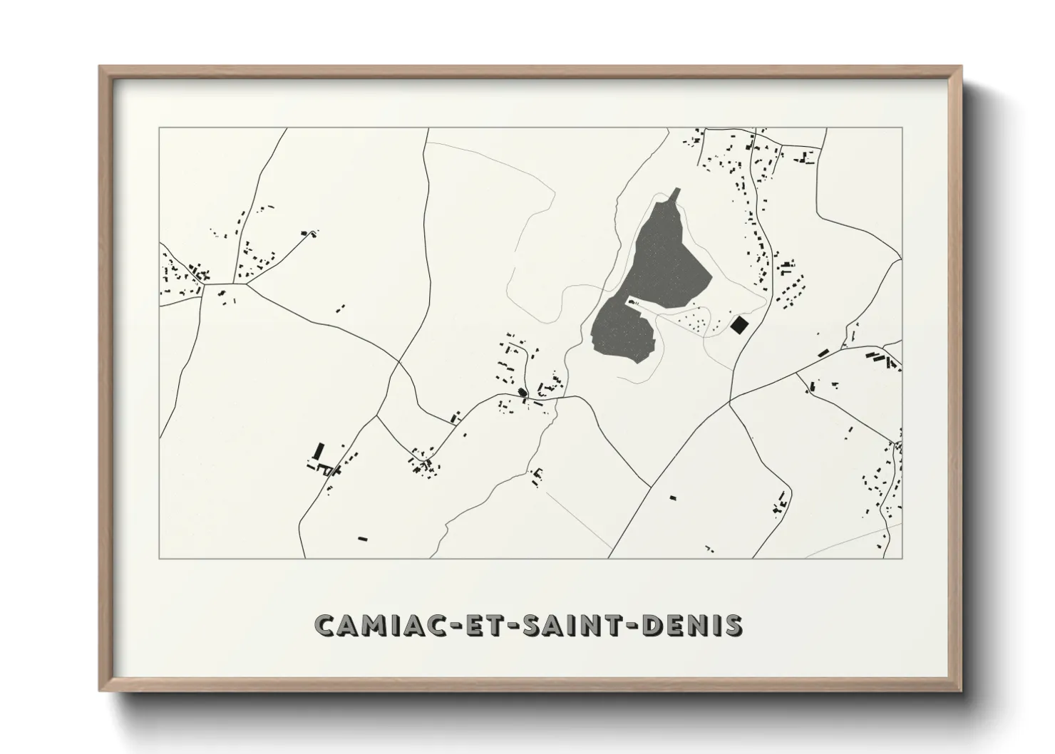 Une affiche de carte sur Camiac-et-Saint-Denis