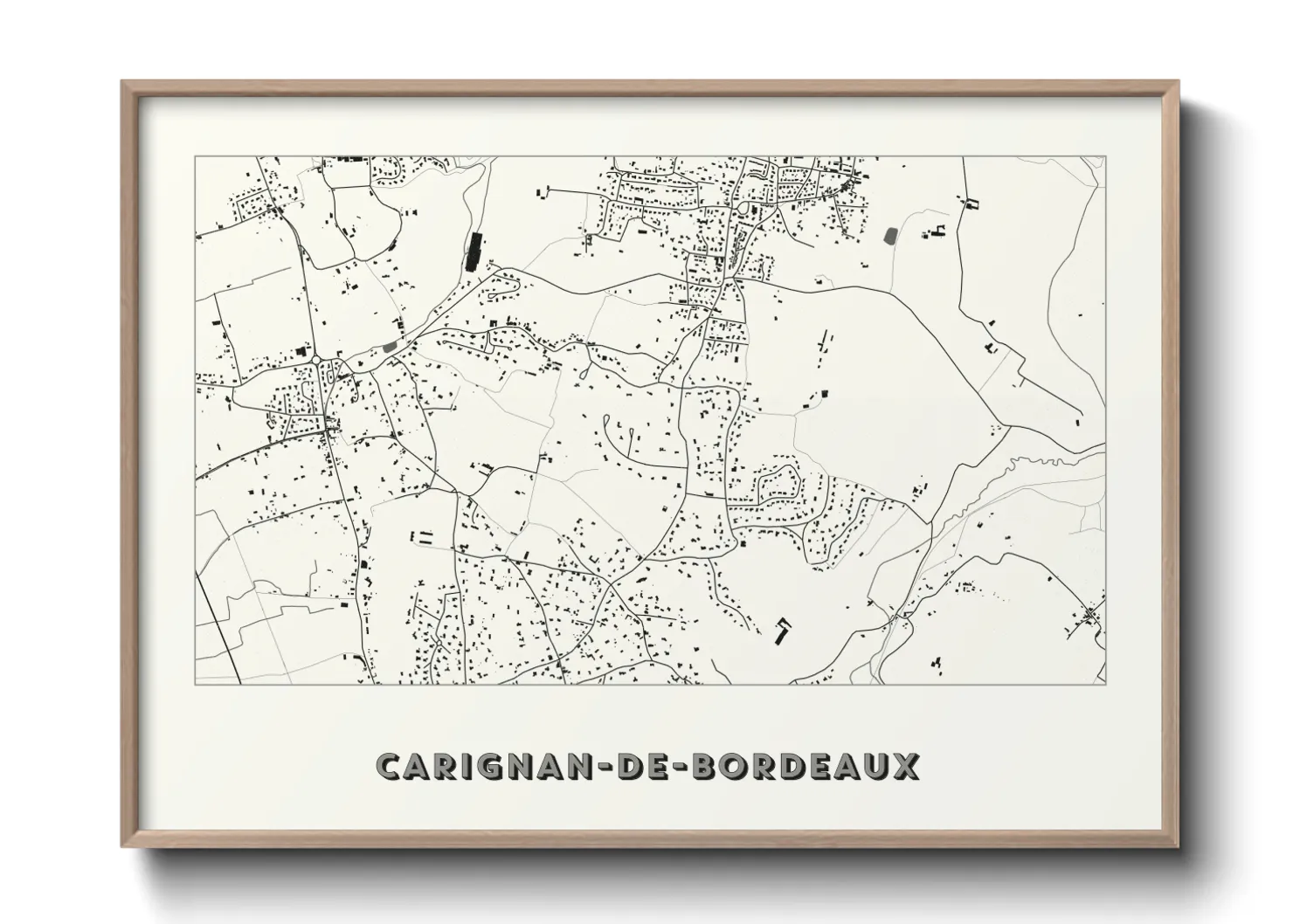 Une affiche de carte sur Carignan-de-Bordeaux