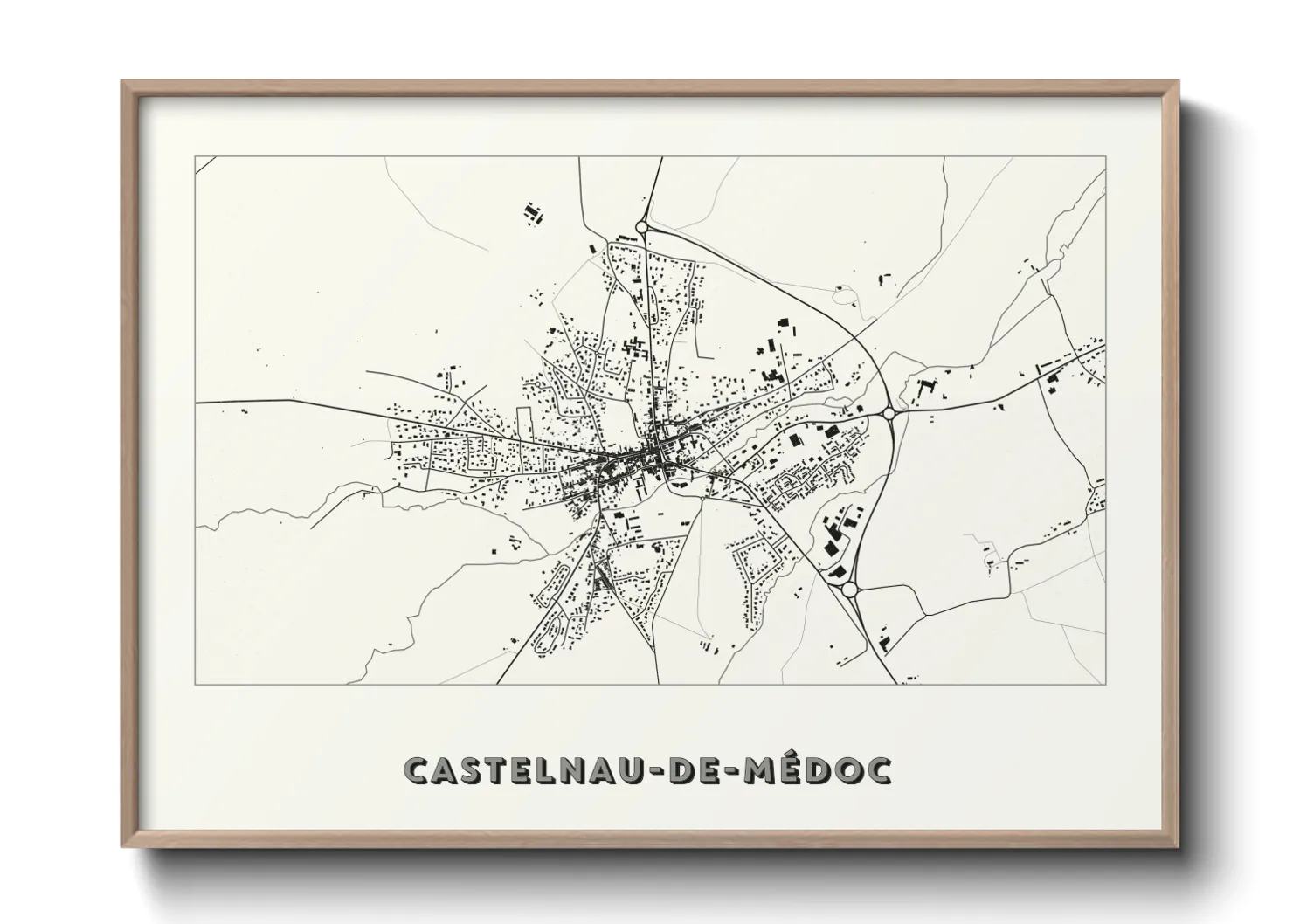 Une affiche de carte sur Castelnau-de-Médoc
