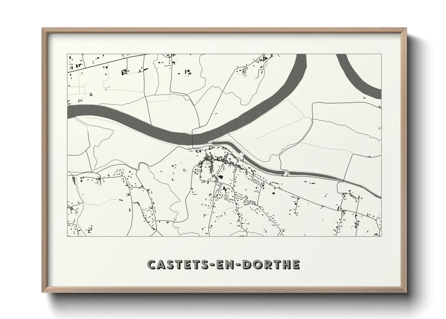 Une affiche de carte sur Castets-en-Dorthe