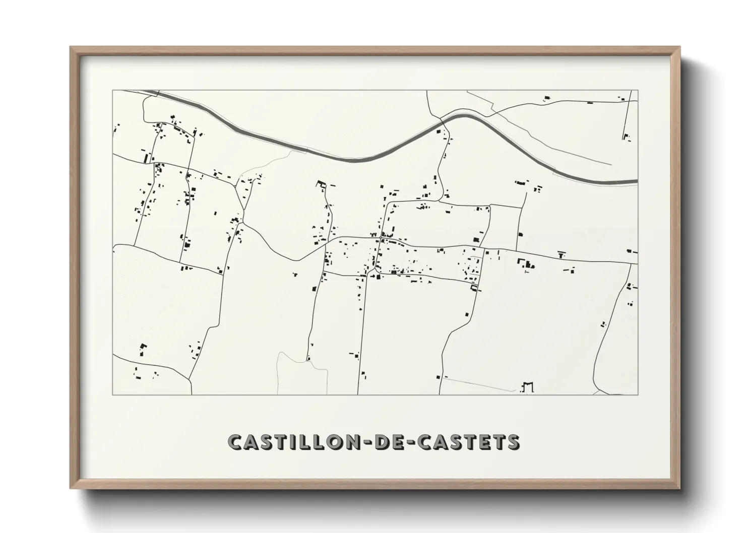 Une affiche de carte sur Castillon-de-Castets