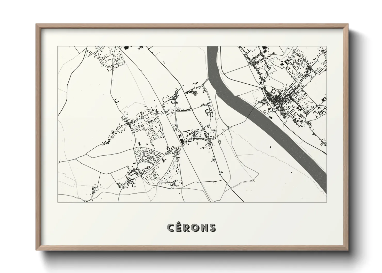 Une affiche de carte sur Cérons