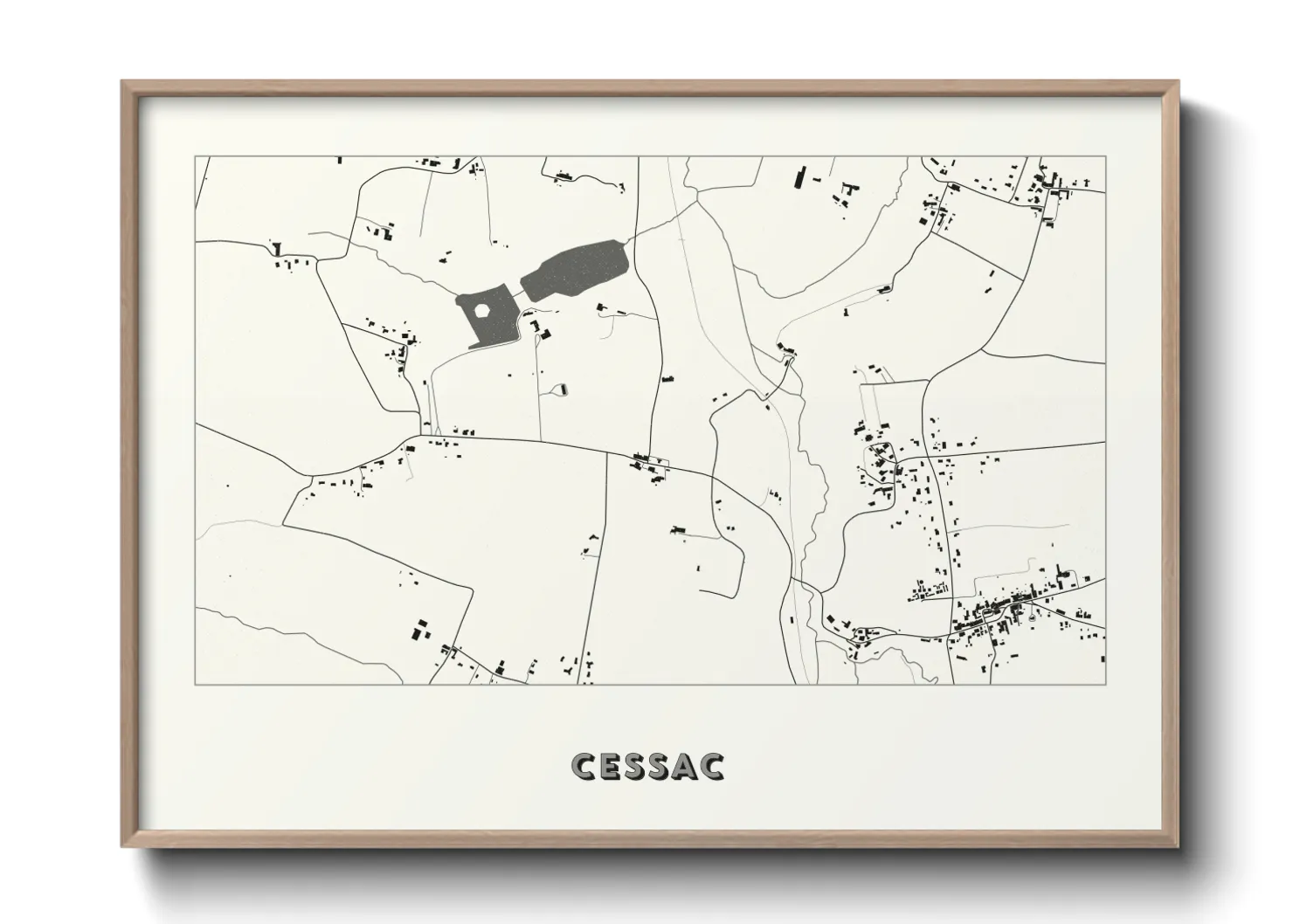 Une affiche de carte sur Cessac