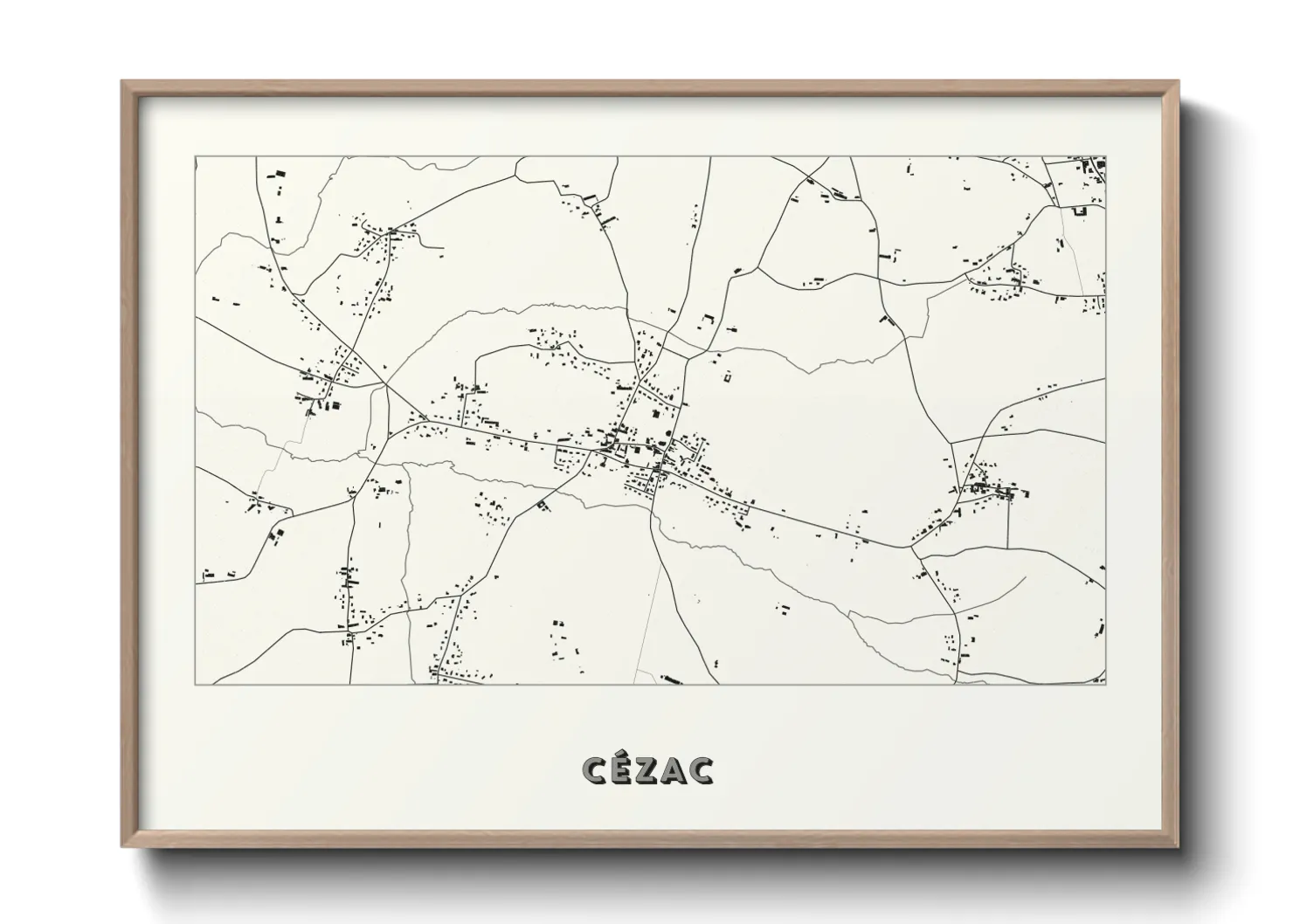 Une affiche de carte sur Cézac