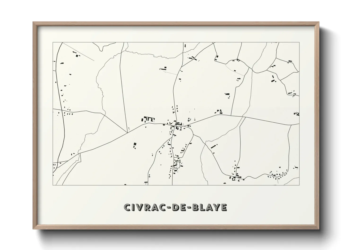 Une affiche de carte sur Civrac-de-Blaye