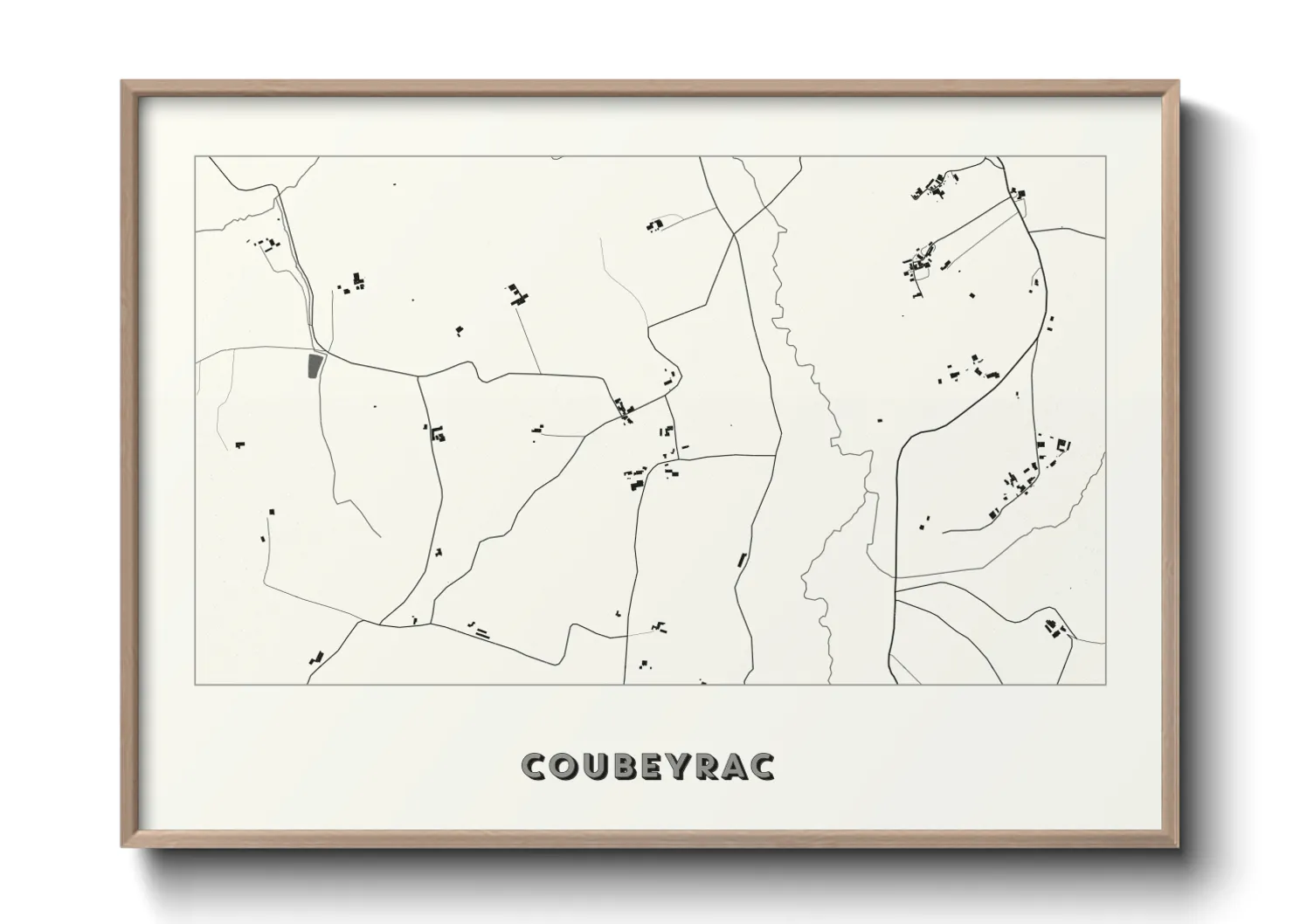 Une affiche de carte sur Coubeyrac