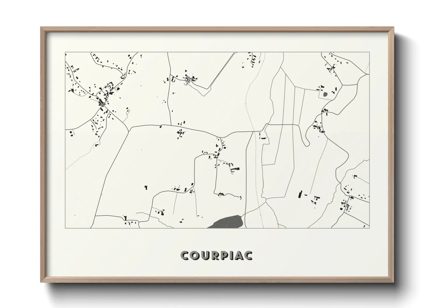 Une affiche de carte sur Courpiac