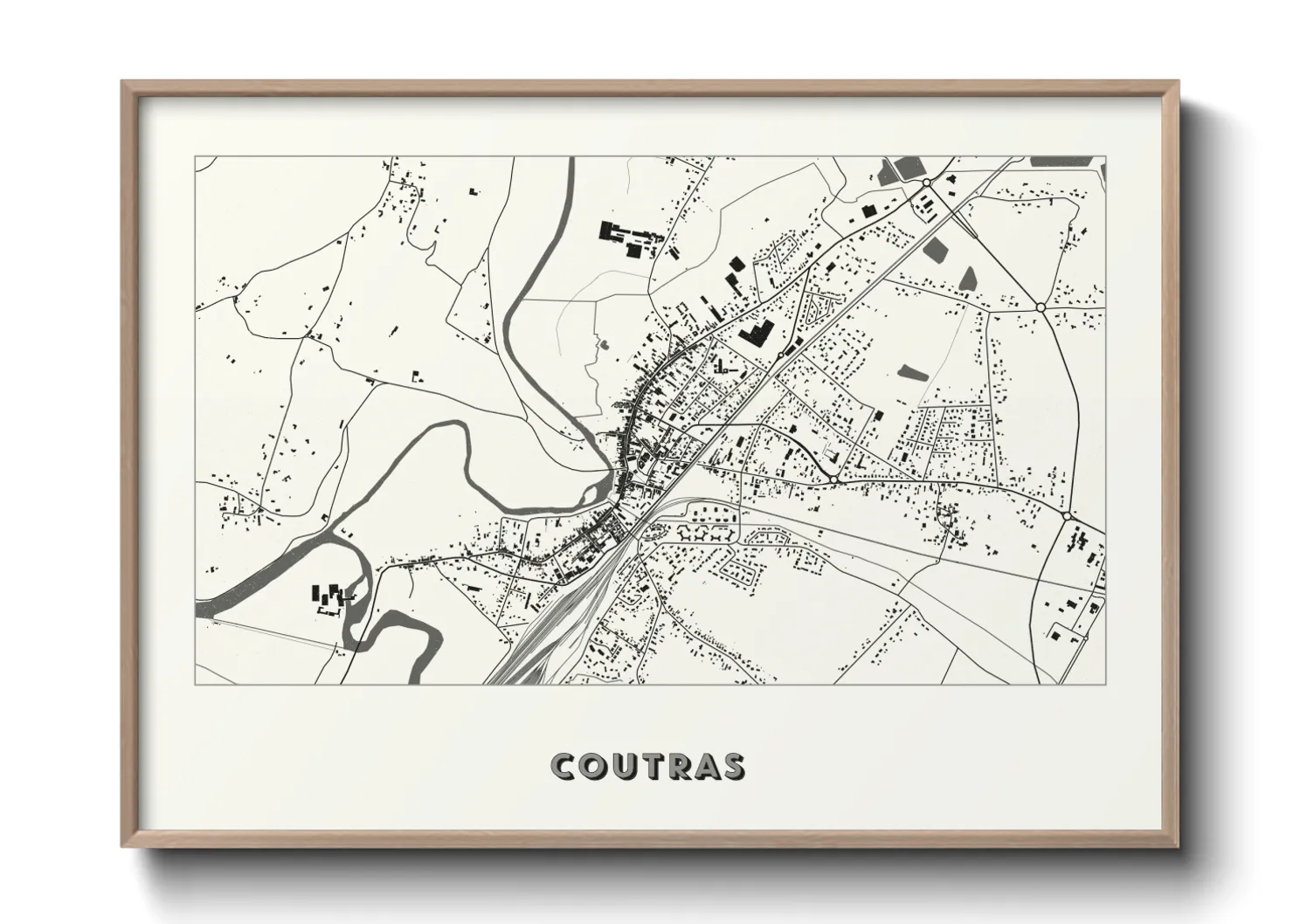 Une affiche de carte sur Coutras