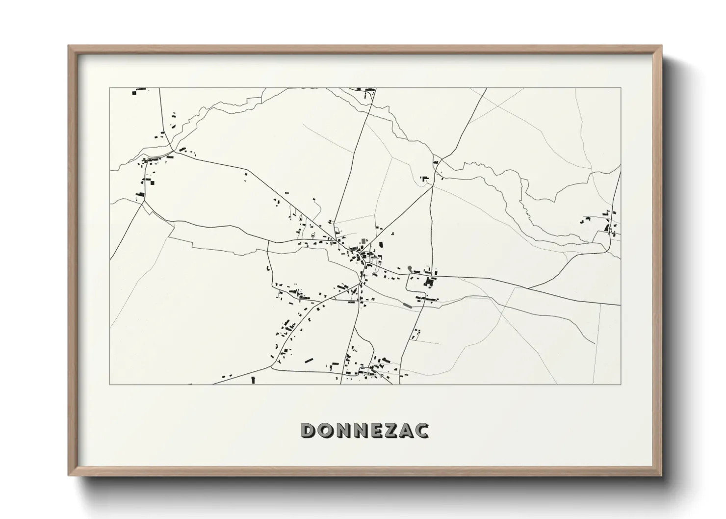 Une affiche de carte sur Donnezac