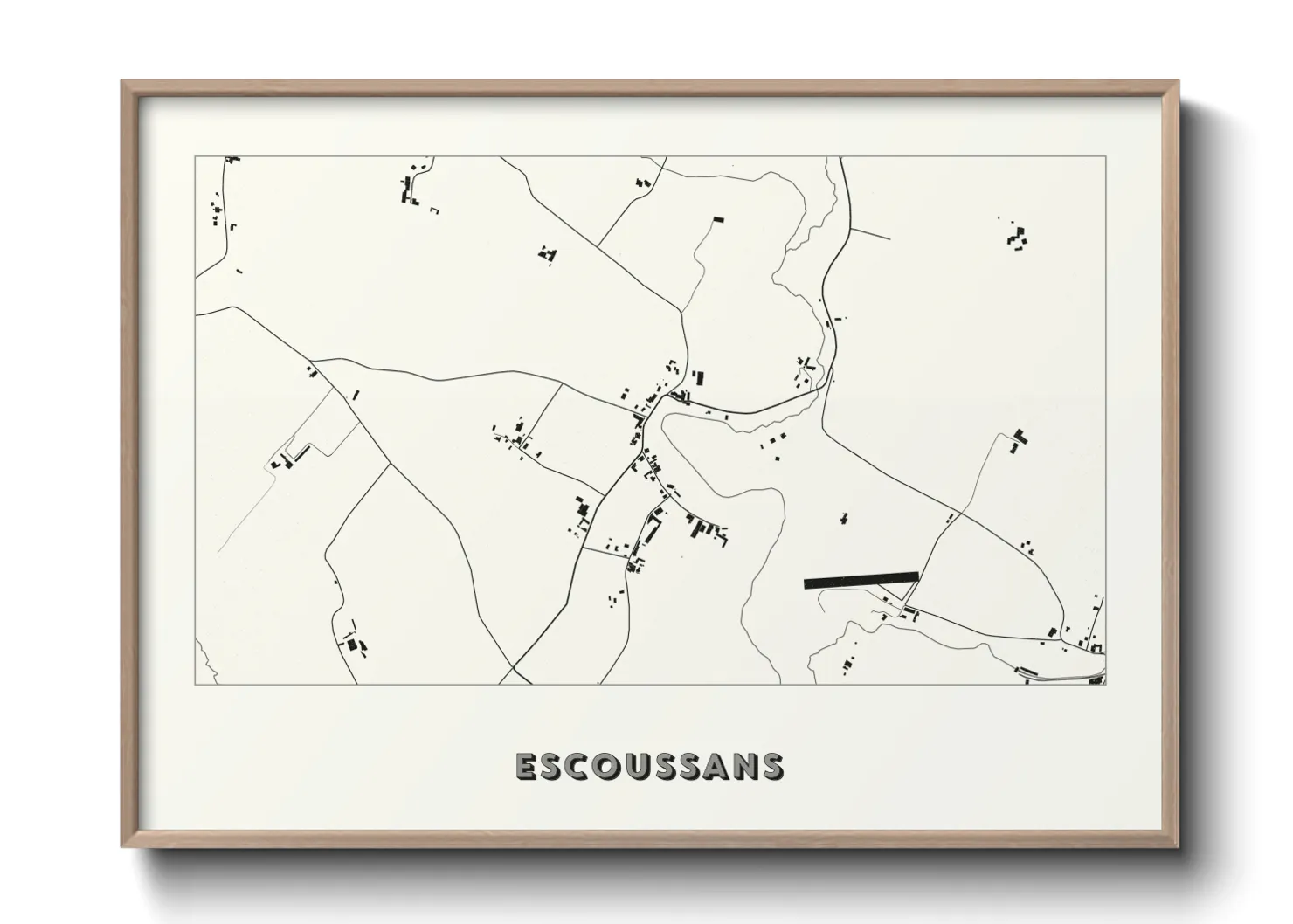 Une affiche de carte sur Escoussans