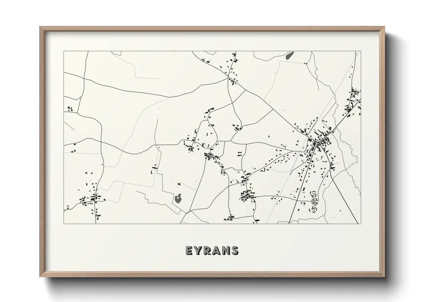 Une affiche de carte sur Eyrans