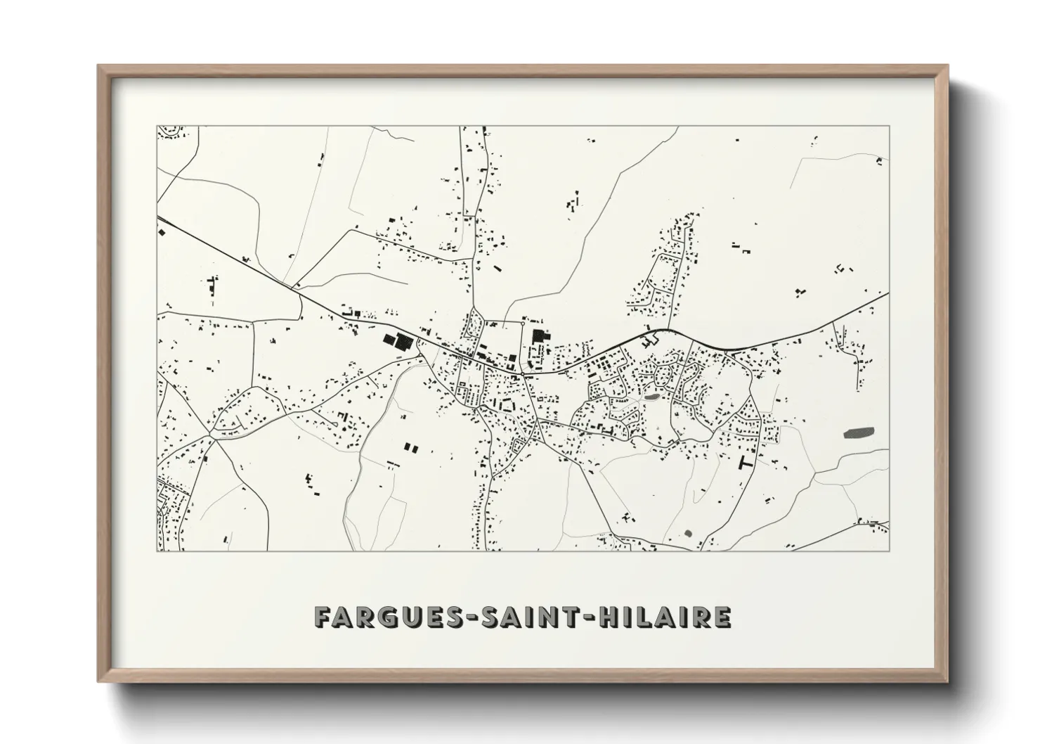 Une affiche de carte sur Fargues-Saint-Hilaire