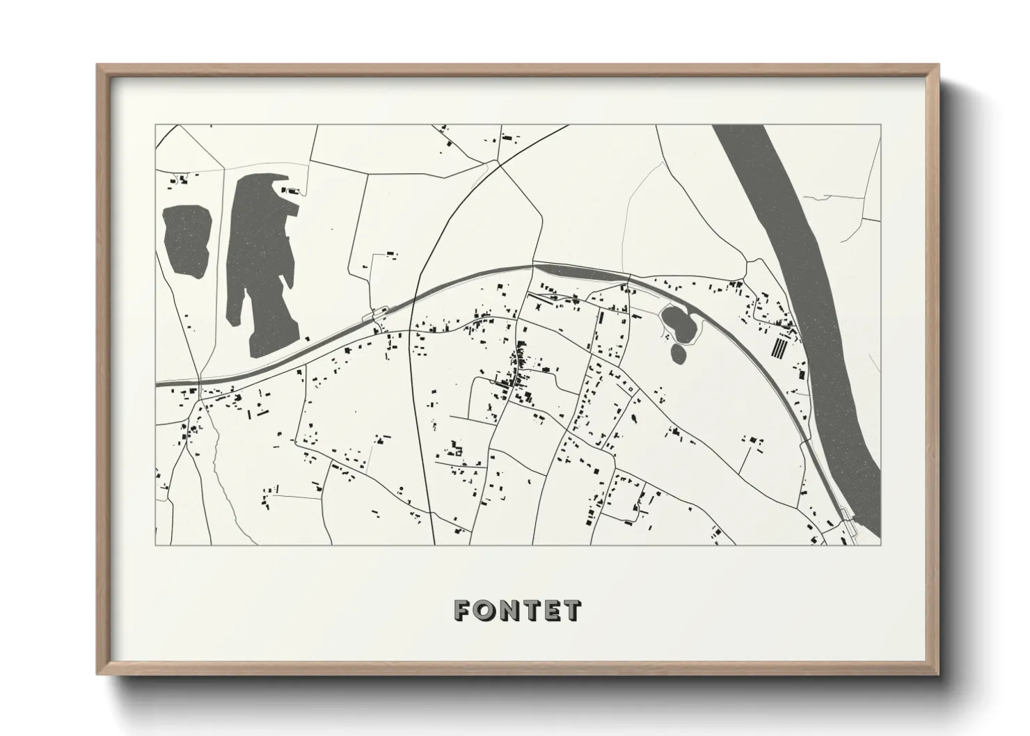 Une affiche de carte sur Fontet