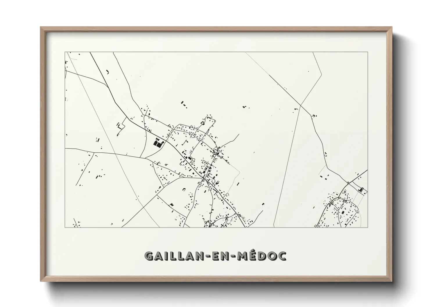 Une affiche de carte sur Gaillan-en-Médoc