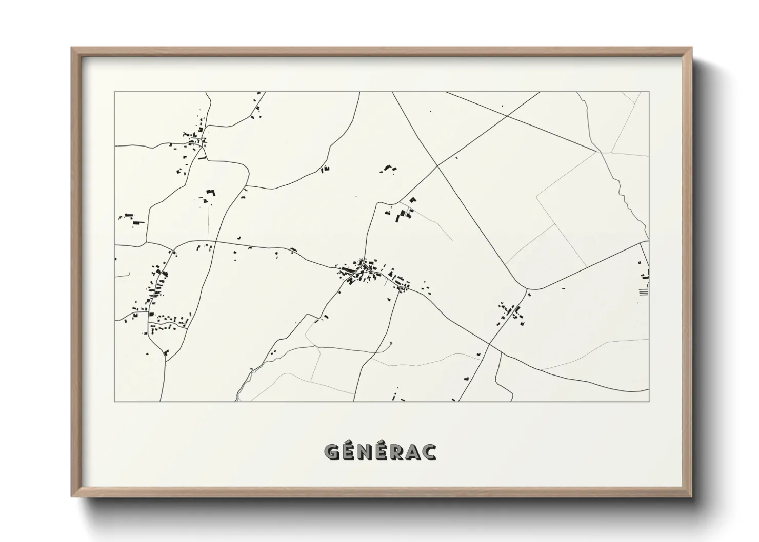 Une affiche de carte sur Générac