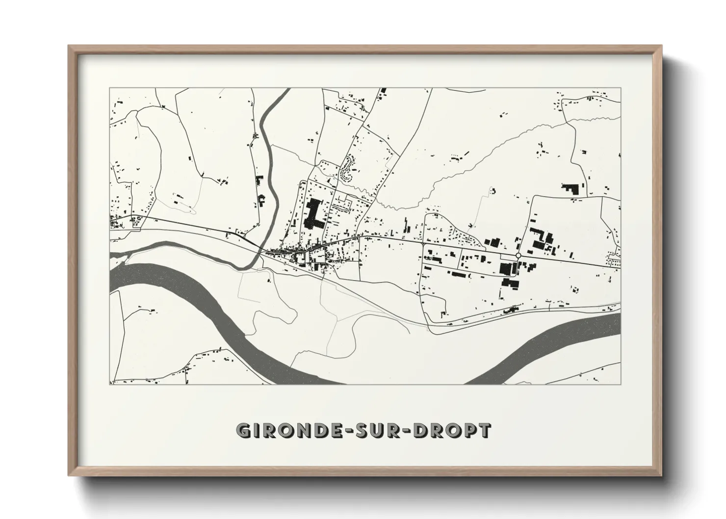 Une affiche de carte sur Gironde-sur-Dropt