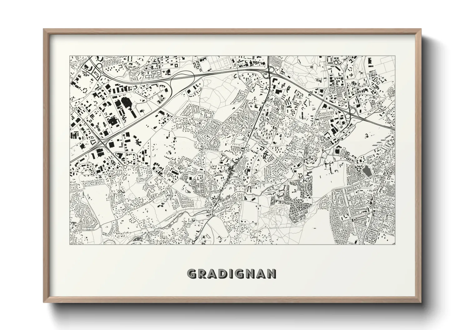 Une affiche de carte sur Gradignan