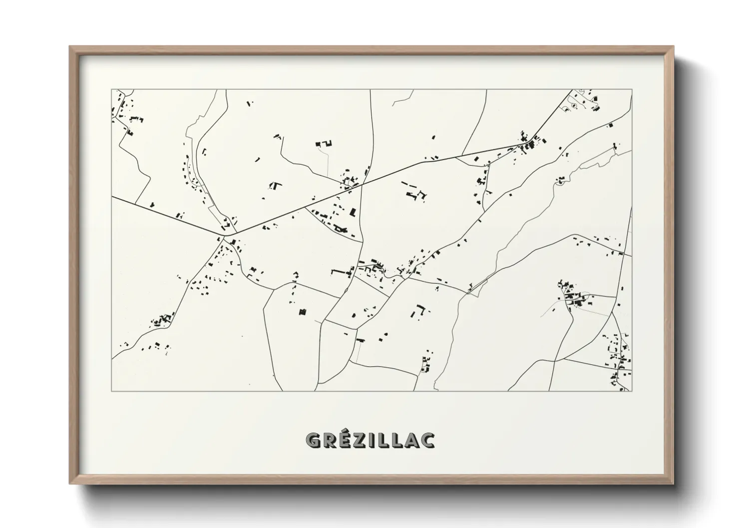 Une affiche de carte sur Grézillac