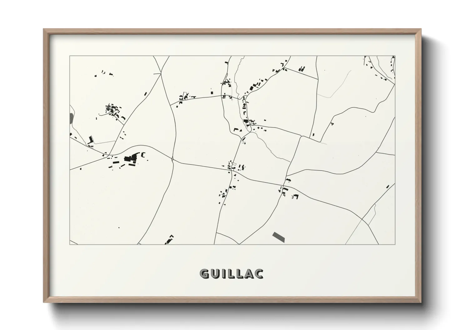 Une affiche de carte sur Guillac