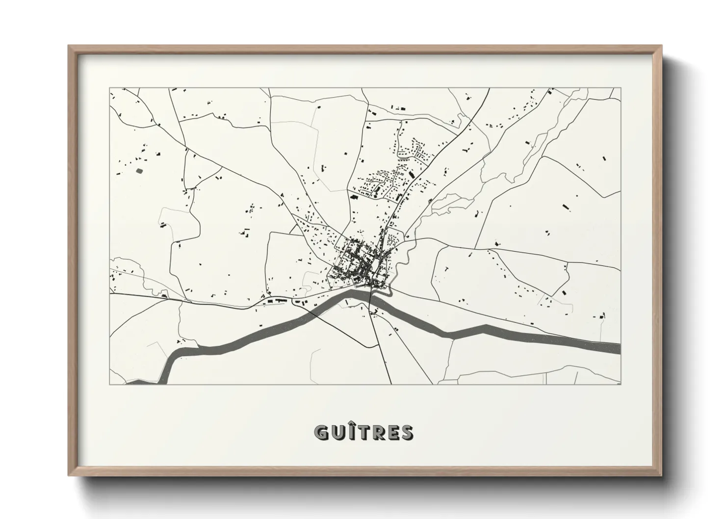 Une affiche de carte sur Guîtres