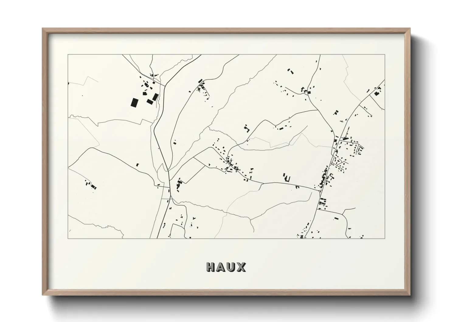 Une affiche de carte sur Haux