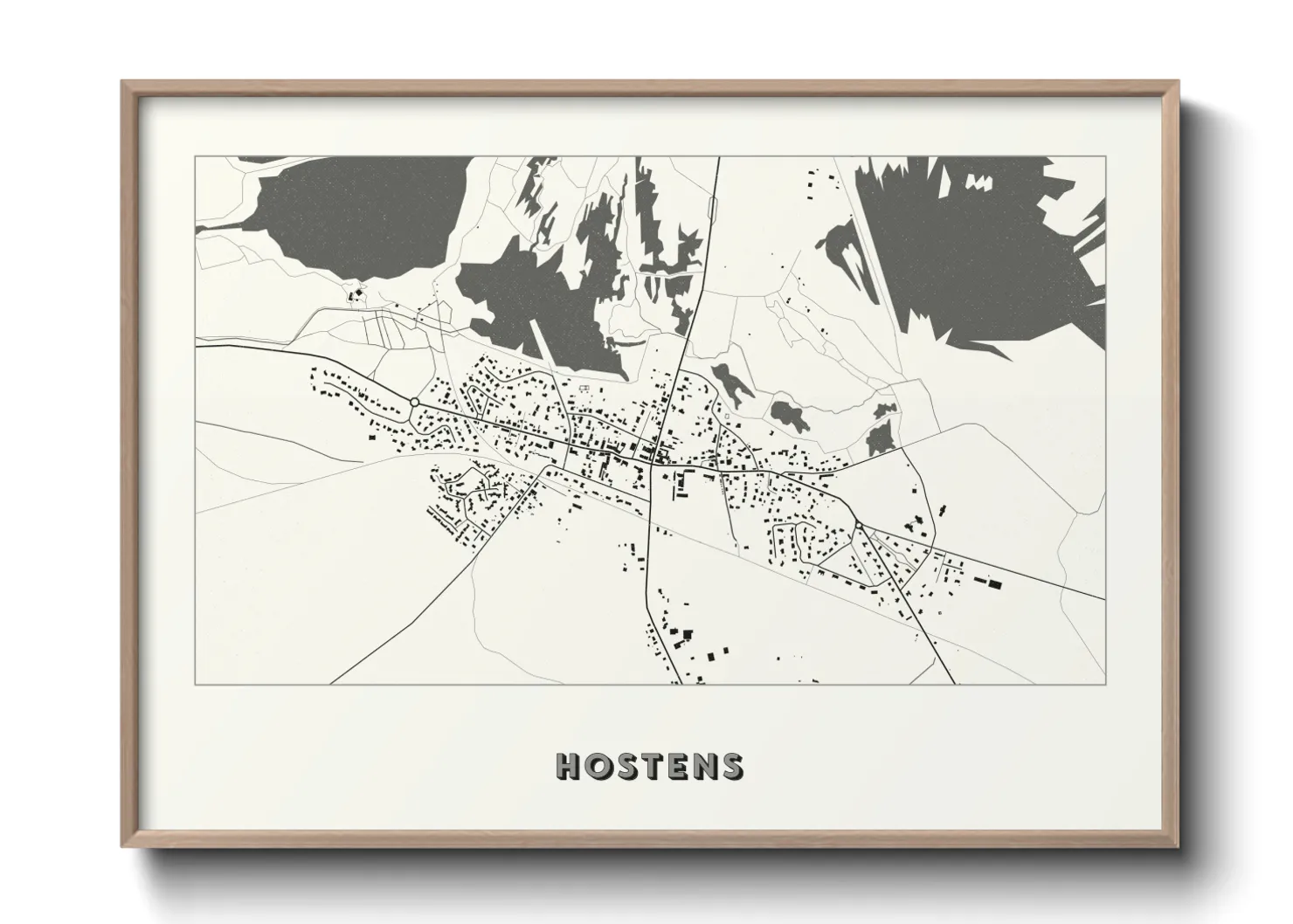 Une affiche de carte sur Hostens