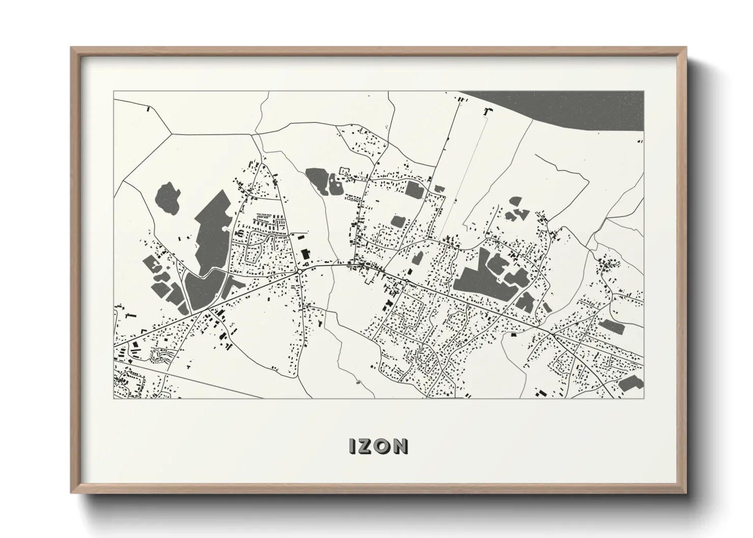 Une affiche de carte sur Izon