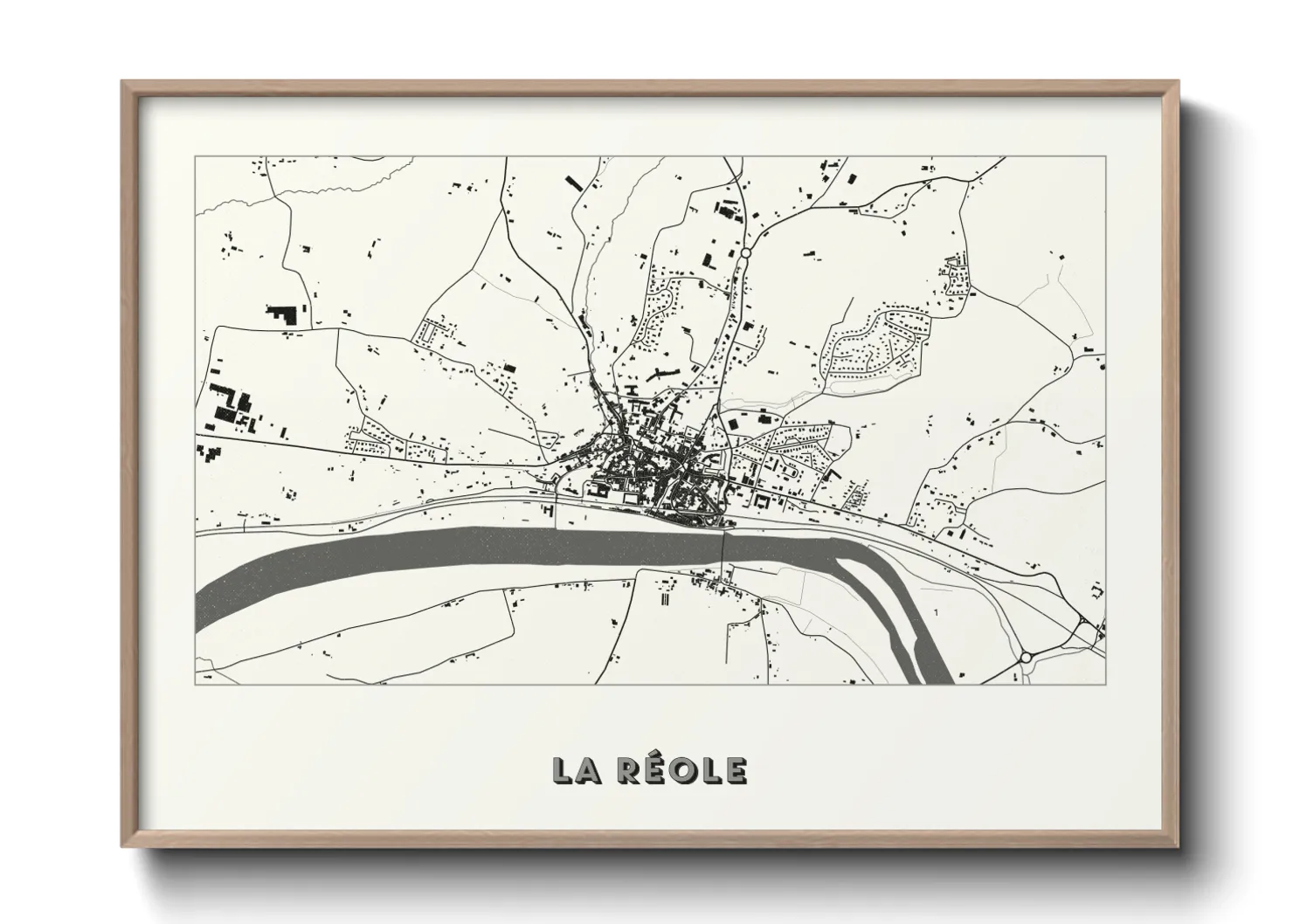 Une affiche de carte sur La Réole