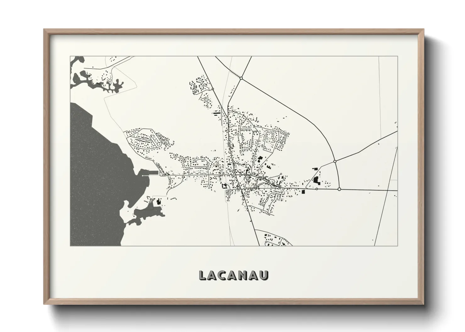 Une affiche de carte sur Lacanau
