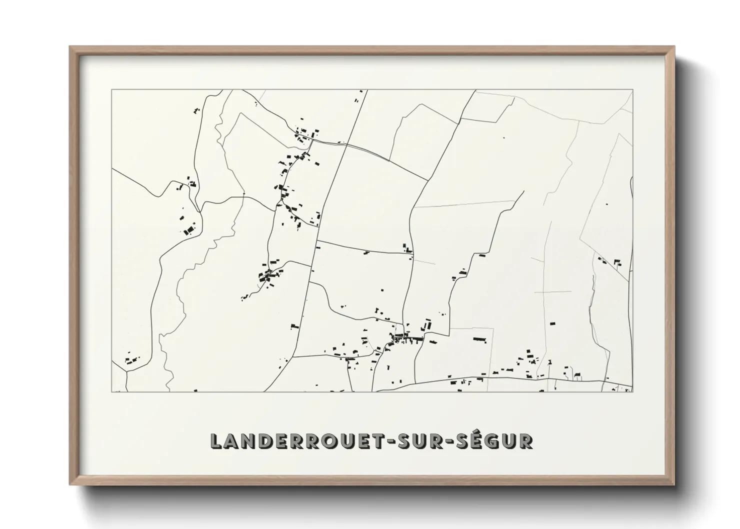 Une affiche de carte sur Landerrouet-sur-Ségur