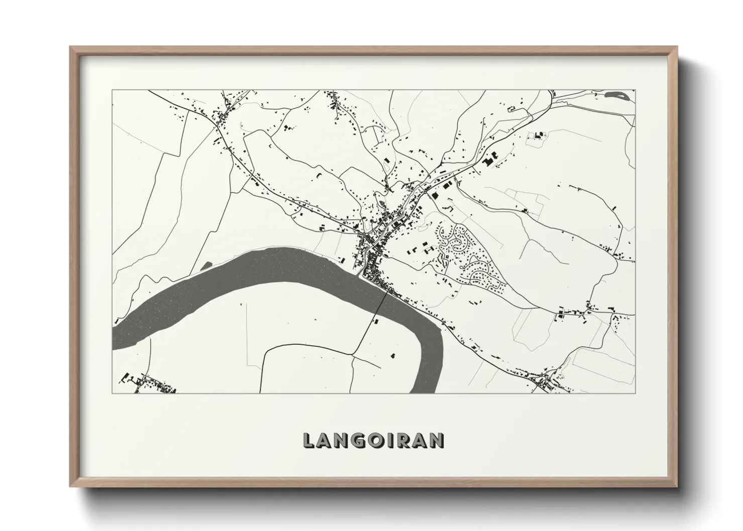 Une affiche de carte sur Langoiran