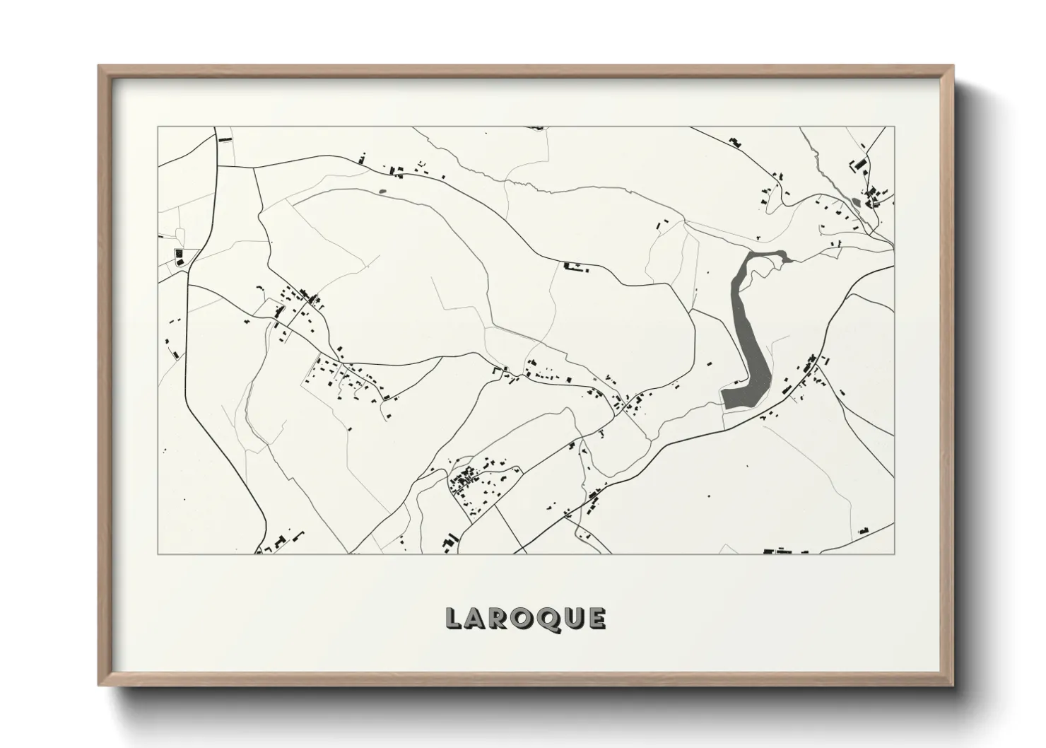 Une affiche de carte sur Laroque