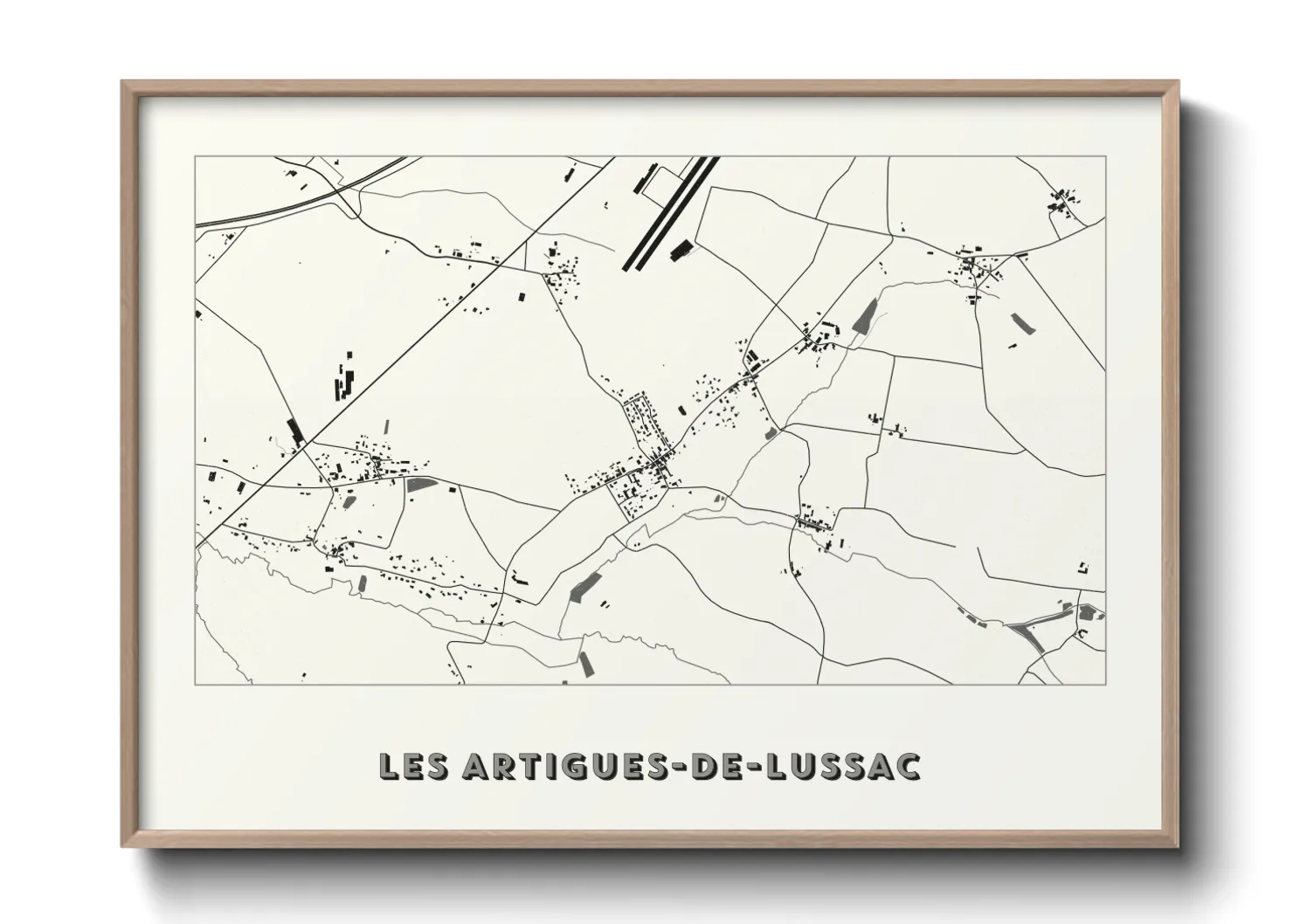 Une affiche de carte sur Les Artigues-de-Lussac