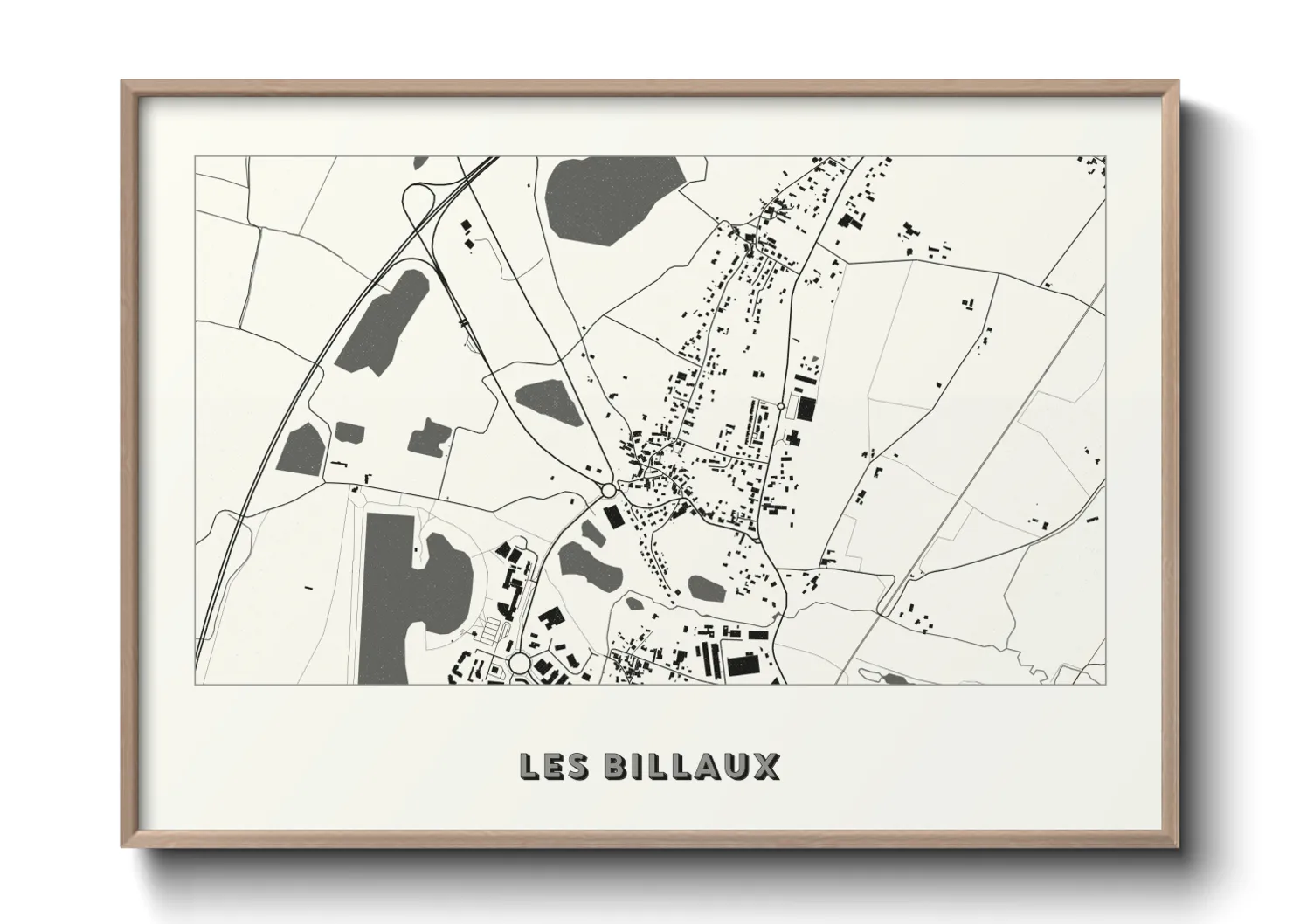 Une affiche de carte sur Les Billaux