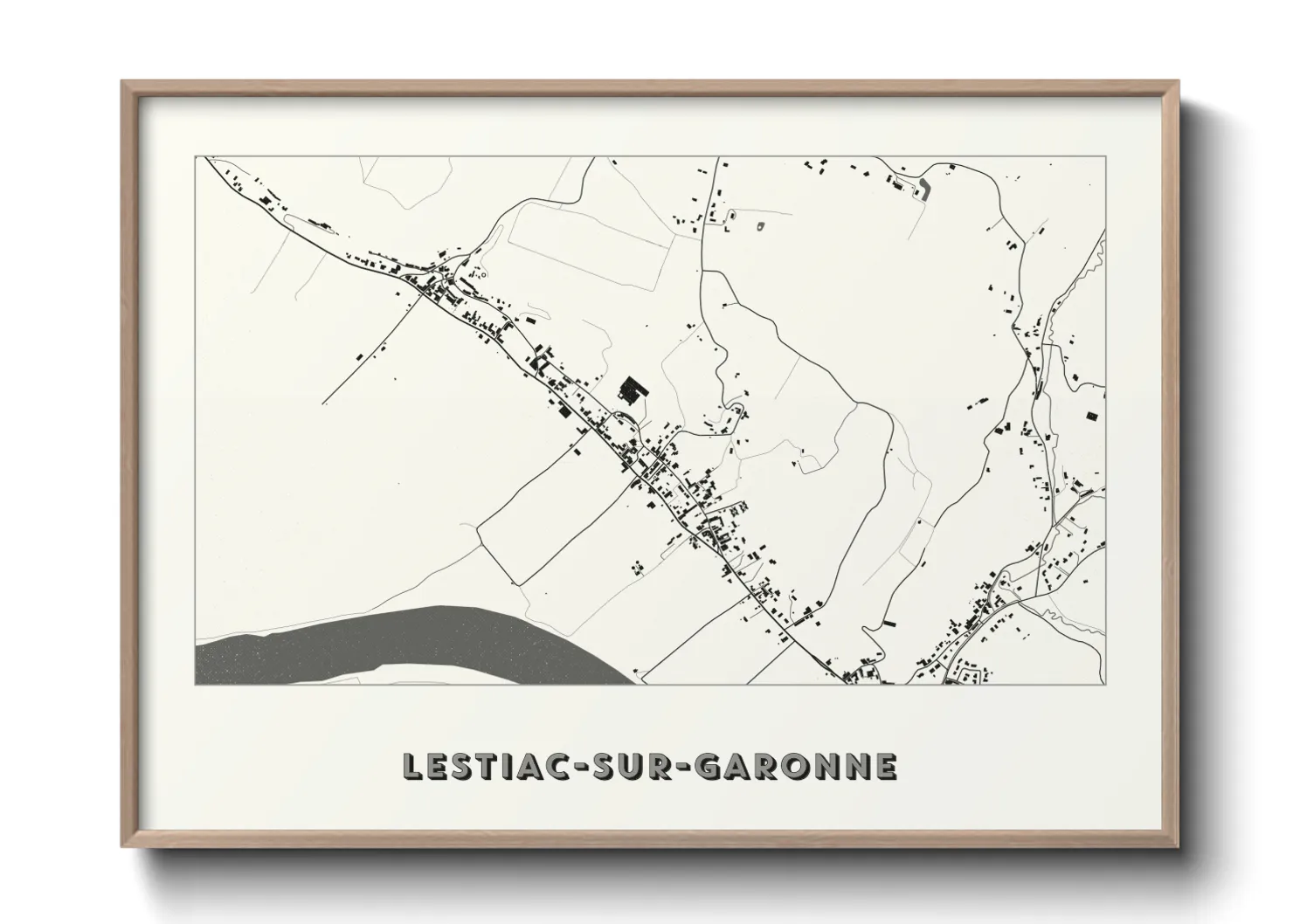 Une affiche de carte sur Lestiac-sur-Garonne