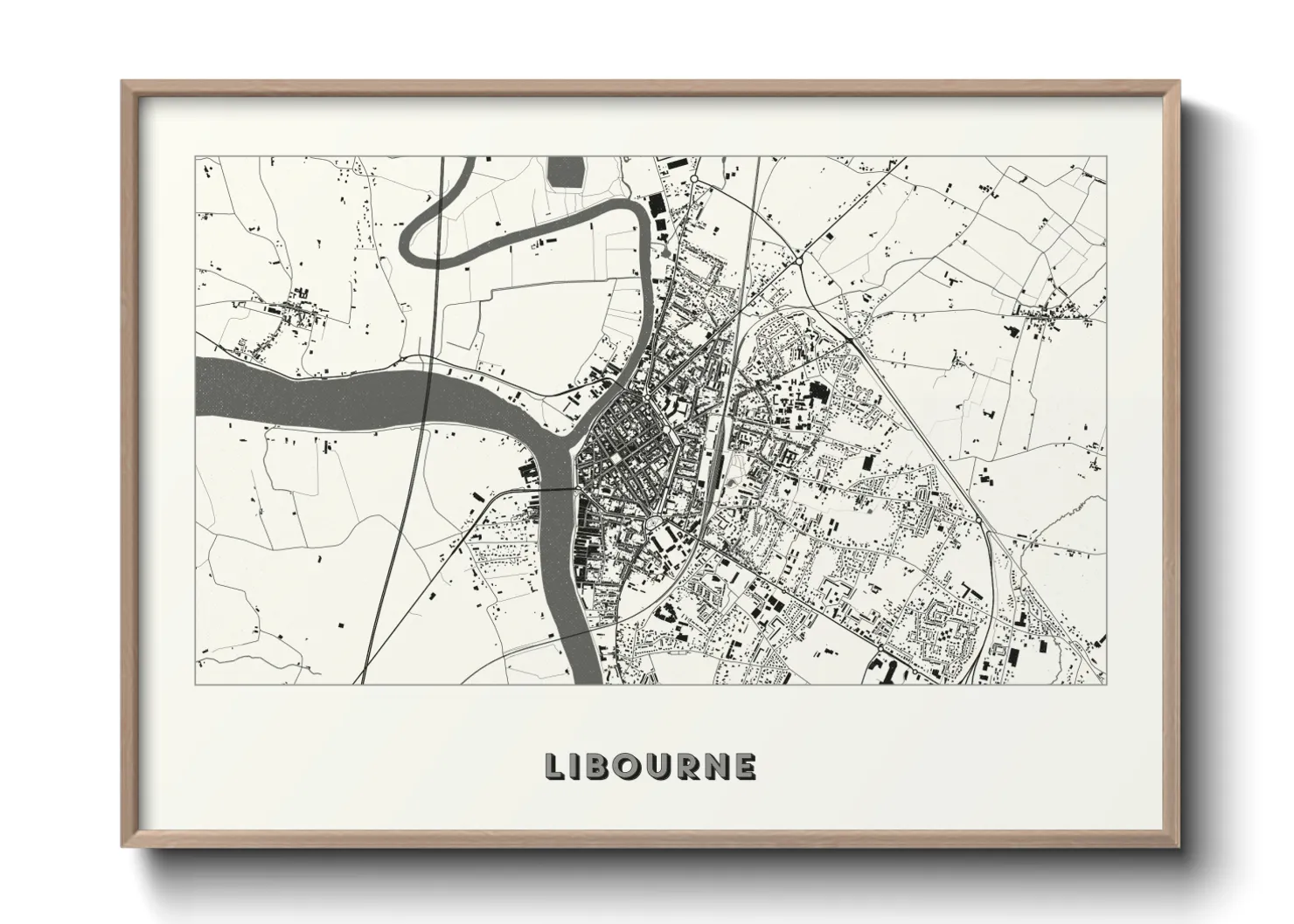 Une affiche de carte sur Libourne