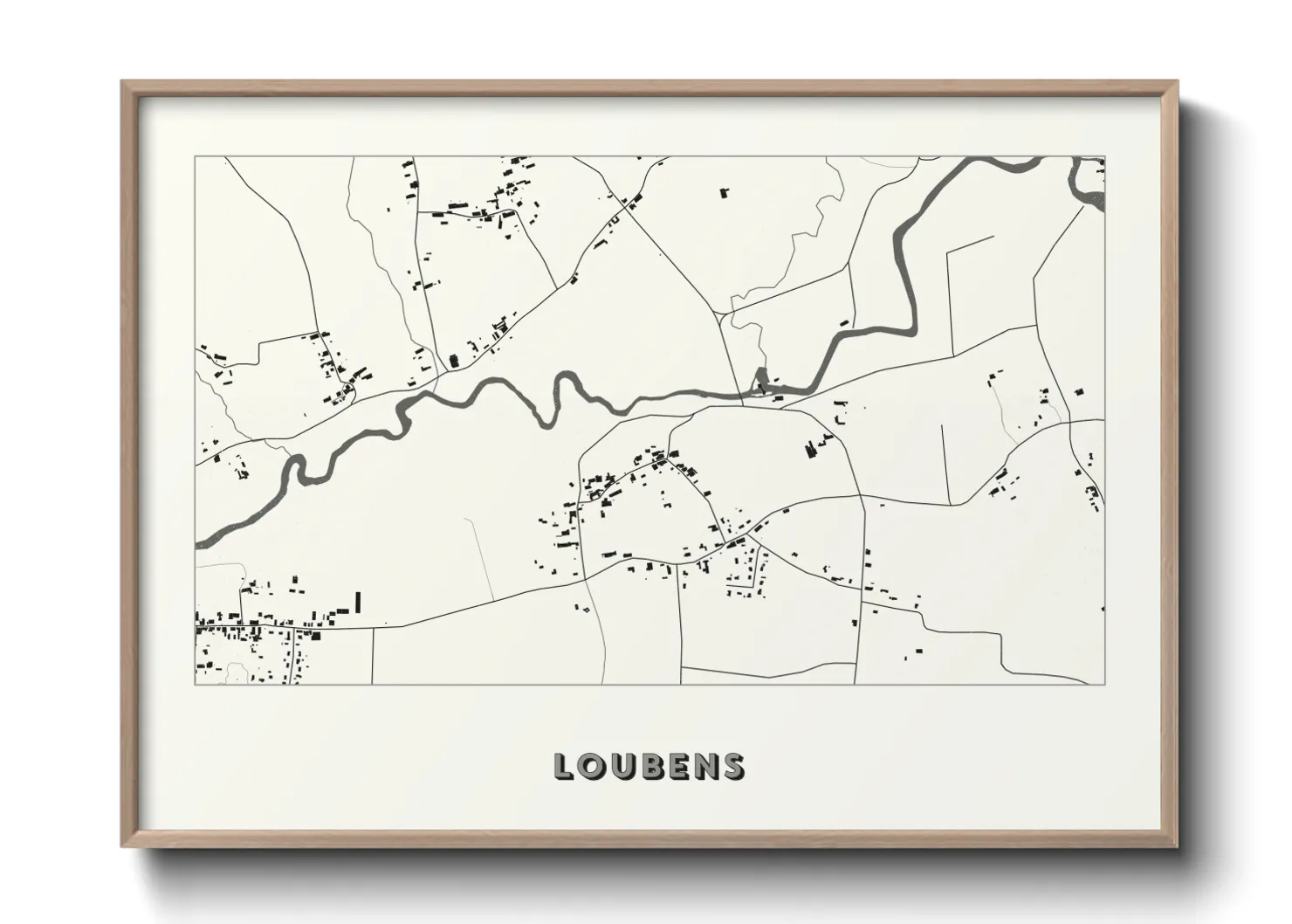 Une affiche de carte sur Loubens