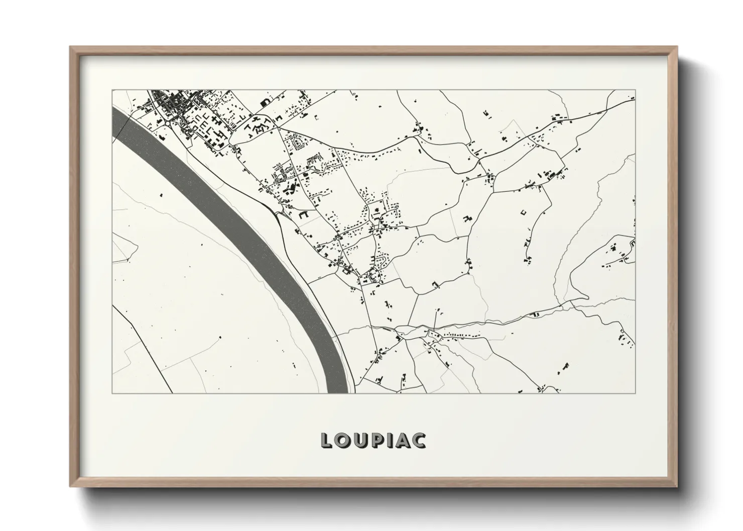 Une affiche de carte sur Loupiac