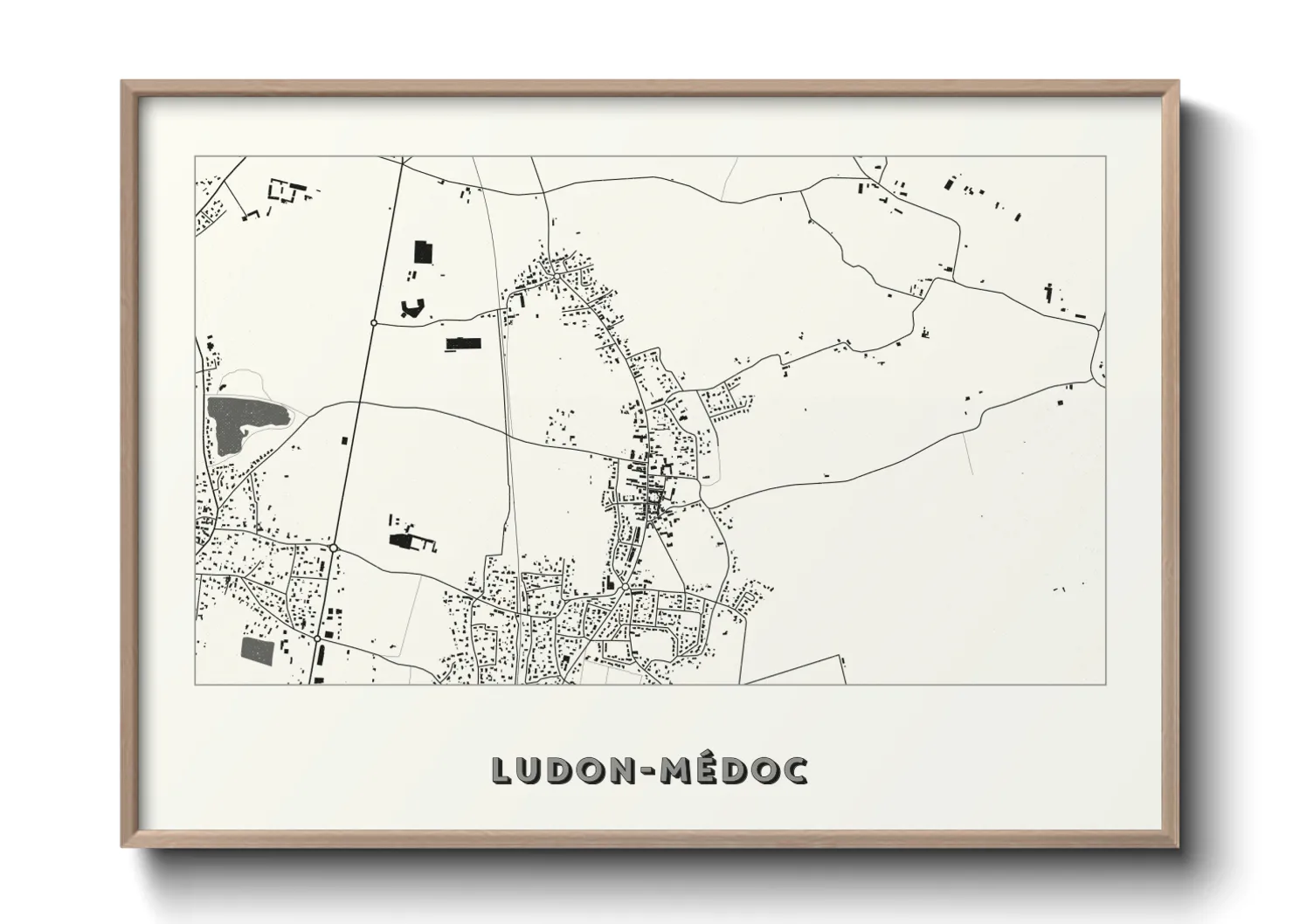 Une affiche de carte sur Ludon-Médoc