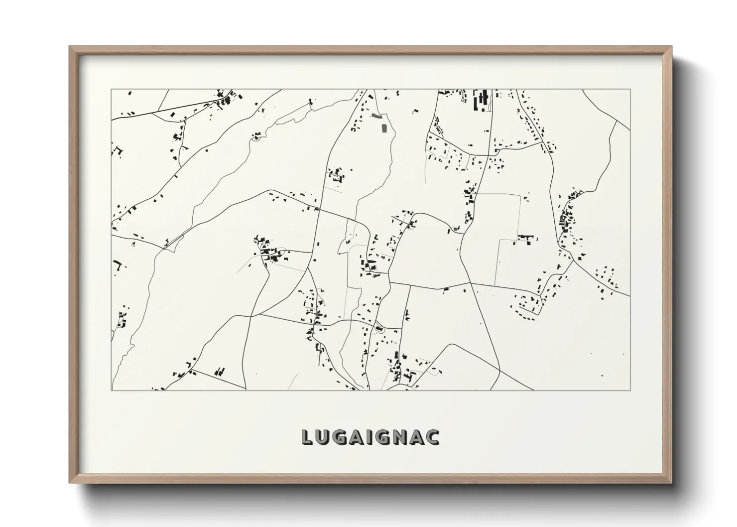 Une affiche de carte sur Lugaignac