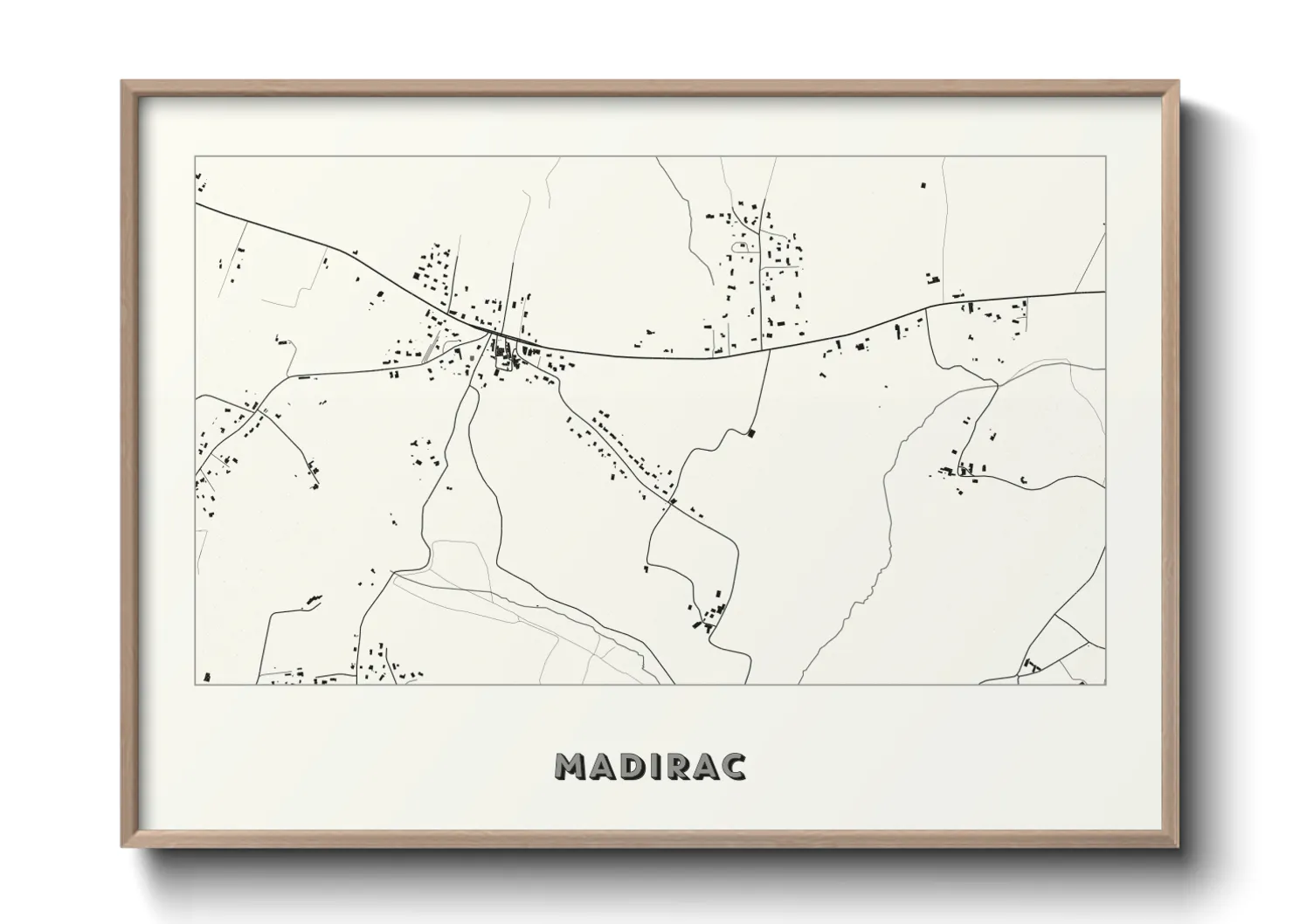 Une affiche de carte sur Madirac