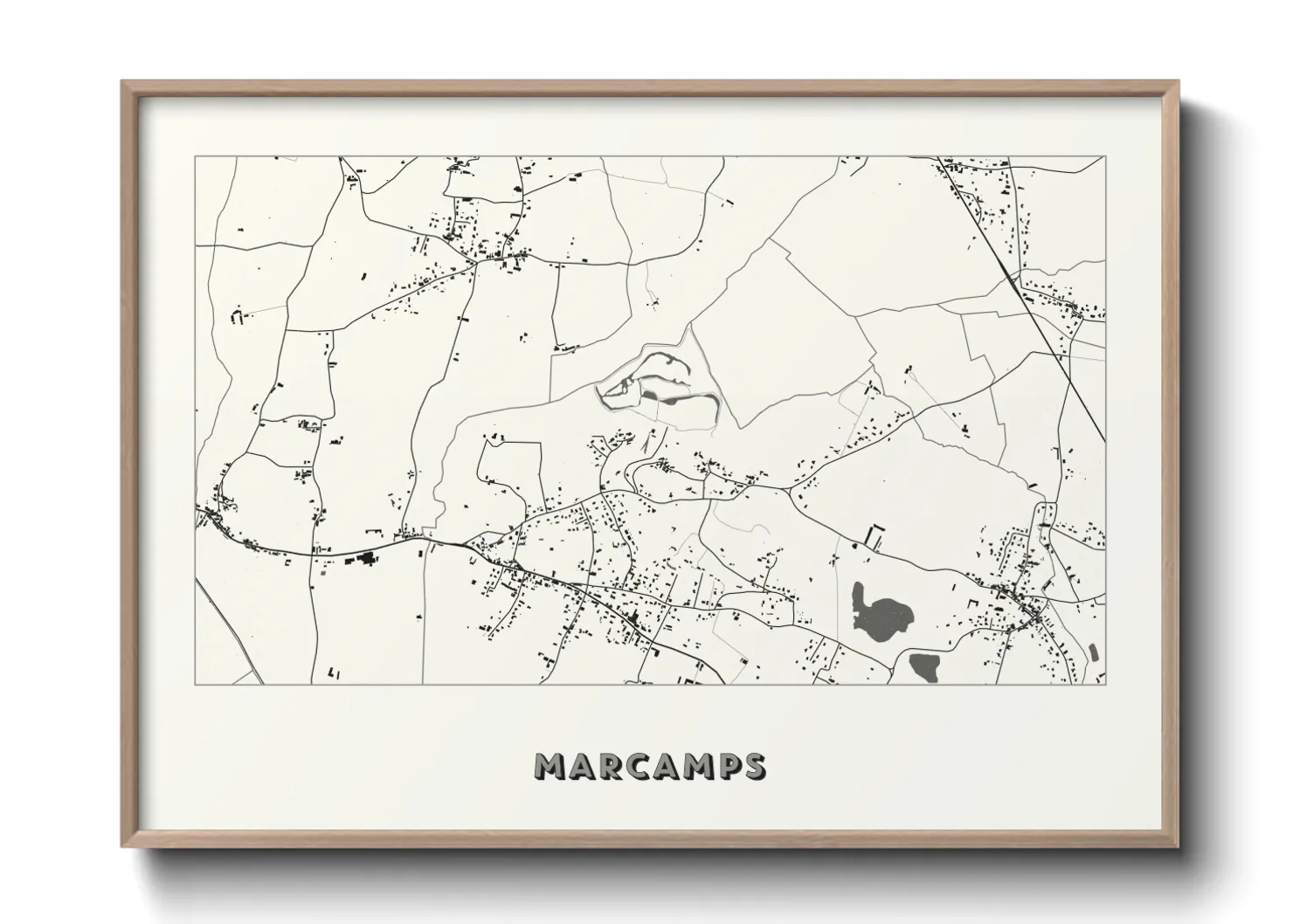 Une affiche de carte sur Marcamps