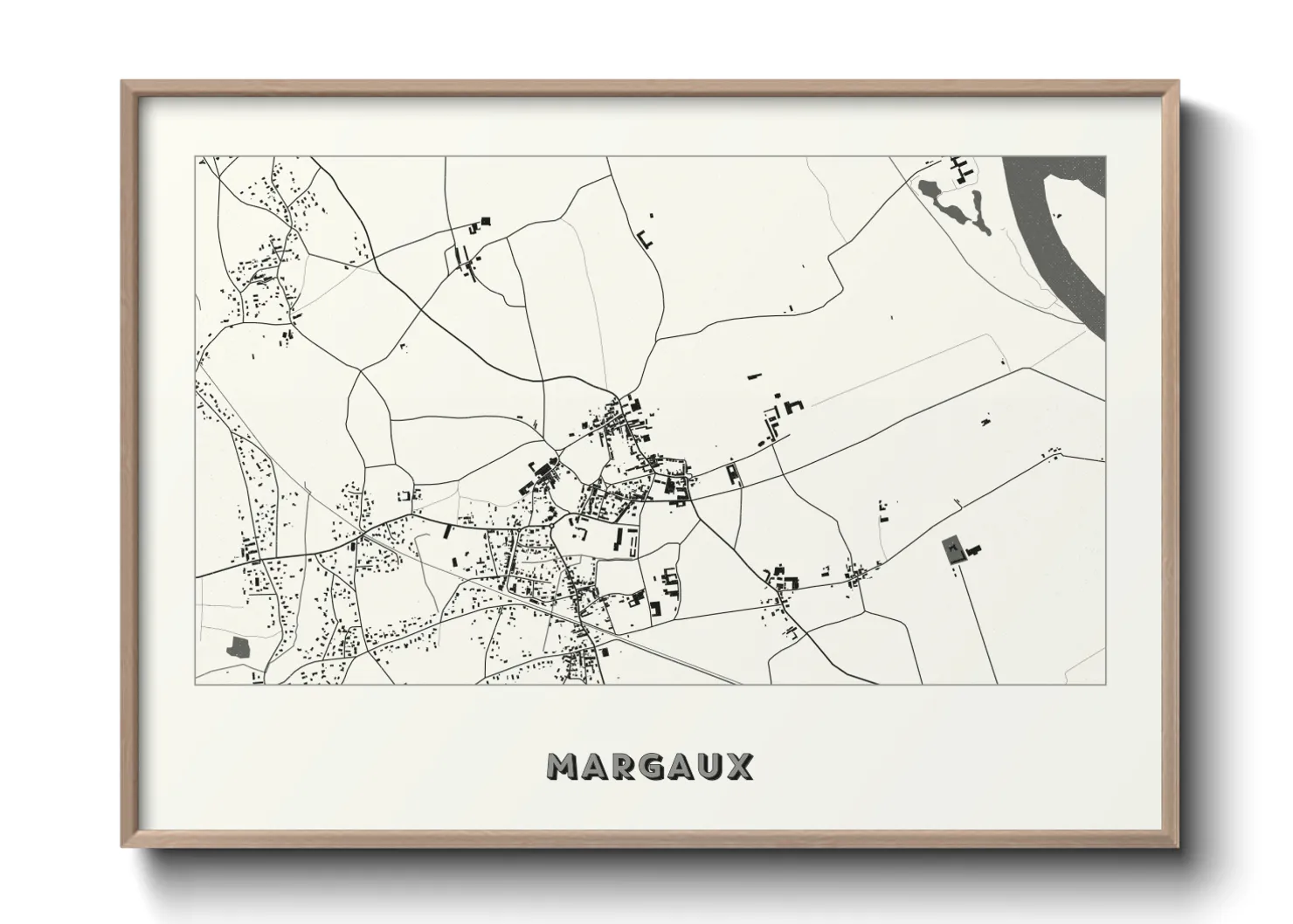 Une affiche de carte sur Margaux