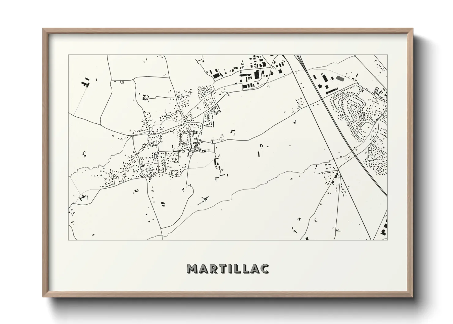 Une affiche de carte sur Martillac