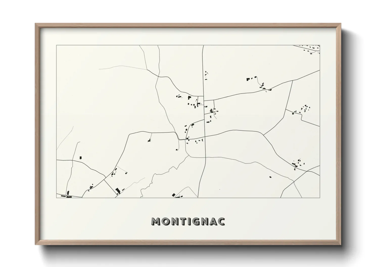 Une affiche de carte sur Montignac