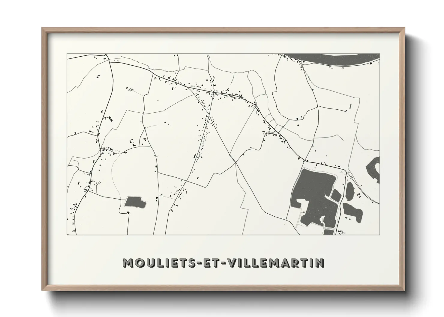 Une affiche de carte sur Mouliets-et-Villemartin